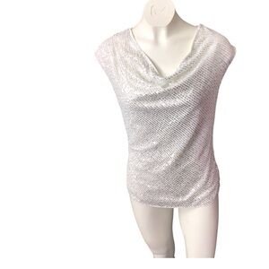Elegant White Sequin Women's Top NWT size small